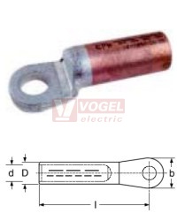16x10   KU-ALU-M kabelové oko pro CU lana a vodiče do 36kV, plné, násuvná část: elektrovodná měď/příložka: hliník