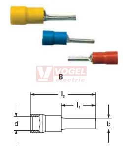 BF-P8/PA   Kolík Cu lisovací, izolace PA  (1,5-2,5mm2) -55 až +125°C