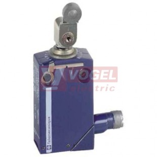 XCMD2126C12 Polohový spínač miniaturní Universal Osiconcept, kovový, ocelová páka s kladkou, 1Z+1V, s mžik.funkcí, konektor M12/5pin/vidlice, IP66