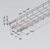 Žlab drátěný 100x 54 NIEDAX  MTC 54.100 V, včetně rychlospojky, galvanický zinek