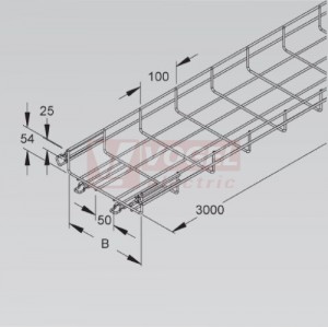 Žlab drátěný 100x 54 NIEDAX  MTC 54.100 V, včetně rychlospojky, galvanický zinek