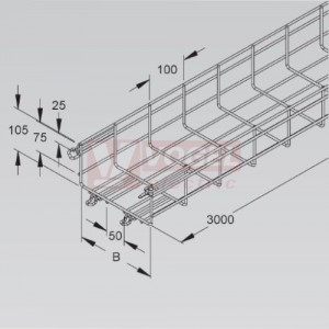 Žlab drátěný 100x105 NIEDAX MTC 105.100 V, včetně rychlospojky, galvanický zinek