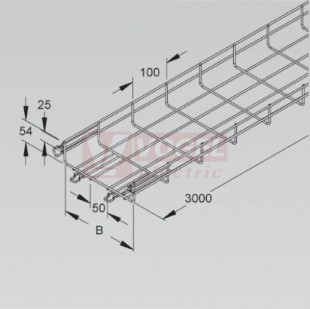 Žlab drátěný 200x 54 NIEDAX  MTC 54.200 V, včetně rychlospojky, galvanický zinek