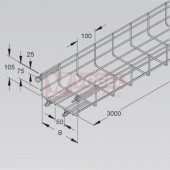 Žlab drátěný 300x105 NIEDAX  MTC 105.300 V, včetně rychlospojky, galvanický zinek