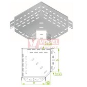 Koleno ploché 90° 150x 80  KKJ150H80, perforované, ostrý roh, tl.1,0mm (182115)