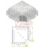 Koleno ploché 90° 150x100 KKJ150H100, perforované, ostrý roh, tl.1,0mm (112115)