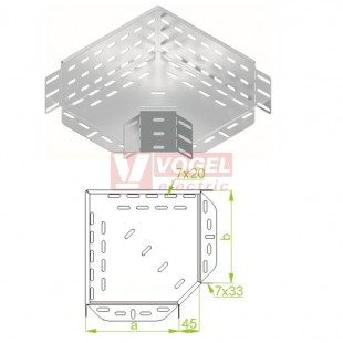 Koleno ploché 90° 100x110 KKJ100H110, perforované, ostrý roh, tl.1,0mm (122110)