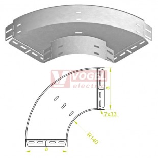 Koleno ploché 90° 150x 80 KKPJ150H80, plné, oblý roh, tl.1,0mm (180214)