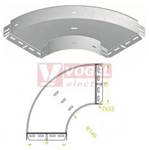 Koleno ploché 90° 400x 42 KKPJ400H42, plné, oblý roh, tl.1,0mm (140614)