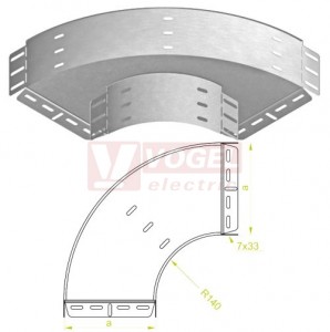 Koleno ploché 90° 400x100 KKPP400H100, plné, oblý roh, tl.1,5mm (111214)