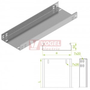 Žlab plný šxv 200x 50 KBP200H50/3, tl.1,5mm (152620)