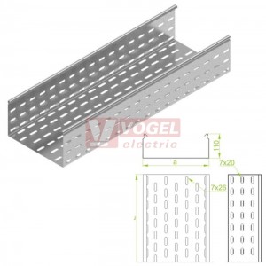 Žlab perf šxv 400x110 KCP400H110/3N , tl.1,5mm (120840)