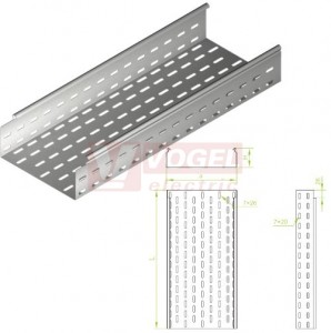 Žlab perf šxv 300x 80  KCJ300H80/3 N  š300xv 80mm, tl.1,0mm (180430)