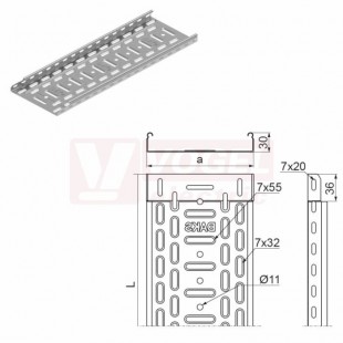 Žlab perf šxv 100x 30 KGJ100H30/3,  š 100xv 30mm, tl.1,0mm (130516)