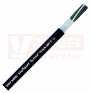 Ölflex CHAIN 896 P 600/1000V 4G  6,0 bezhalogenový ovládací kabel, do energet.řetězů, nízkokapacitní izolace žil, černý vnější plášť z PUR, černé čísl.žíly se zl/žl - certifikovaný (1023248)