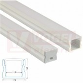 Přisazený hliníkový profil PS 17x15 mm, mléčný difuzor, komplet, 1 m (761.005.43.1)