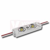 LED modul 2x SMD2835, 0,72W, 12VDC, 60mA, 6550K, 45lm, barva bílá, obdélník, živ.30 000h, stmívatelný, vyzař.úhel 160°, propojení kabelem, rozměr 50x15x8,3mm, IP65  (211.001.51.0)