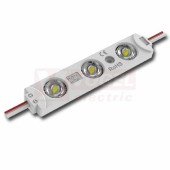 LED modul 3x SMD2835, 0,72W, 12VDC, 60mA, 6550K, 70lm, barva bílá, obdélník, živ.30 000h, stmívatelný, vyzař.úhel 160°, propojení kabelem, rozměr 574x15x8,3mm, IP65 (211.002.51.0)