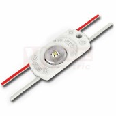 LED modul 1x SMD2835, 0,4W, 12VDC, 42mA, 6550K, 44lm, barva bílá, obdélník, živ.30 000h, stmívatelný, vyzař.úhel 170°, propojení kabelem, rozměr 36x17,6x7,5mm, IP65 (211.003.51.0)