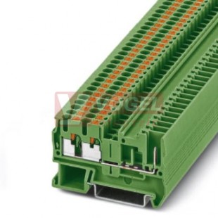 PT 2,5-TWIN/1P GN svorka řadová, průchozí, připojení PUSH-IN/Zástrčka, zelená, š=5,2mm (3209636)