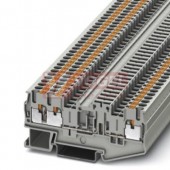 PT 2,5-TWIN-TGB svorka řadová, rozpojovací, (nožová), PUSH-IN, šedá, 16A, 3 přípojky, 4 prostory pro funkční prvky, š=5,2mm (3210193)