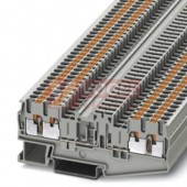 PT 2,5-QUATTRO-TGB svorka řadová, rozpojovací, (nožová), PUSH-IN, šedá, 16A, 4 přípojky, 4 prostory pro funkční prvky, š=5,2mm (3210194)