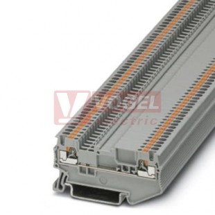 PT 1,5/S-MTD svorka řadová, průchozí, (nožová), 10A, šedá, PUSH-IN, š=3,5mm (obrysově shodná s rozpojovací svorkou PT1,5/S-MT) (3210308)
