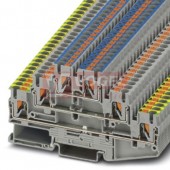 PT 2,5-PE/L/N svorka řadová, pro ochranný vodič, 6 přípojek, 3-patrová, PUSH-IN, šedá, š=5,2mm (3210538)