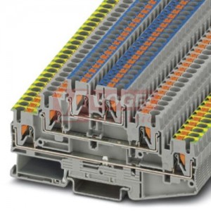 PT 2,5-PE/L/N svorka řadová, pro ochranný vodič, 6 přípojek, 3-patrová, PUSH-IN, šedá, š=5,2mm (3210538)