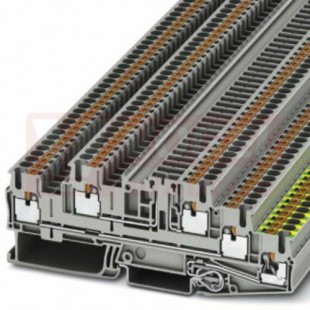 PTB 2,5-PE/L/TG svorka instalační, 3-patrová, PUSH-IN, 30A, barva šedá, (1xPE), š=5,2mm(3210539)