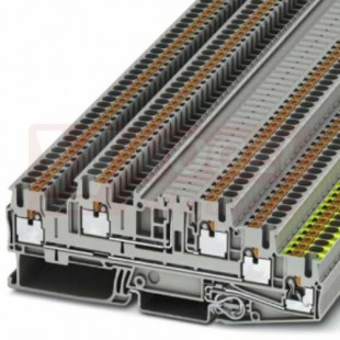 PTB 2,5-PE/L/L svorka instalační, 3-patrová, PUSH-IN, 24A, barva šedá, (1xPE), š=5,2mm (3210547)