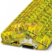 PTTBS 2,5-TWIN/2P-PE svorka řadová, PUSH-IN, zeleno/žlutá, 2-patrová, připojení 2xPUSH-IN / 1xzástrčka,  š=5,2mm(3210606)