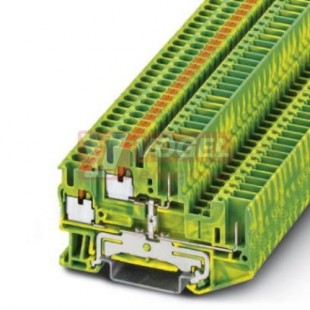 PTTB 2,5/2P-PE svorka řadová, 2-patrová, PUSH-IN/Zástrčka, zeleno/žlutá, š=5,2mm (3210897)