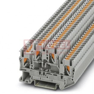 PTTB 2,5-2DIO/UR-O/UR-UL svorka řadová elektrického prvku s integ.diodou, 2-patrová, 4 přípojky, PUSH-IN, 0,5A, šedá, š=5,2mm (3211433)