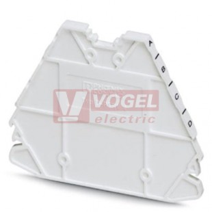 D-PTRV 4 WH A-D Zakončovací kryt, délka=63,6 mm, šířka=2,2 mm, výška=48,9 mm, barva bílá (3270153)