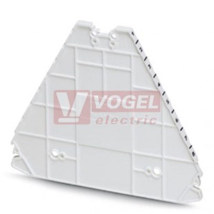 D-PTRV 8 WH 1-8 Zakončovací kryt, délka=100 mm, šířka=2,2mm, výška=80,8 mm, barva bílá (3270155)