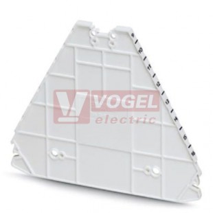 D-PTRV 8 WH 9-16 Zakončovací kryt, délka=100 mm, šířka=2,2mm, výška=80,8 mm, barva bílá (3270211)