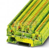 PTTB 4-PE svorka řadová , 2-patrová, PUSH-IN,PE zeleno-žlutá, obě patra propojená, š=6,2mm (3211854)