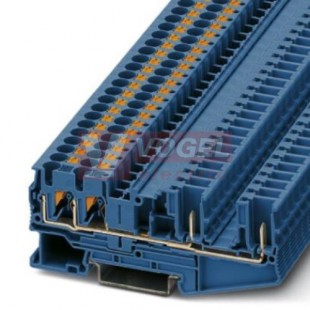 PT 4-QUATTRO/2P BU svorka řadová, průchozí, PUSH-IN/Zástrčka, modrá, š=6,2mm (3212000)