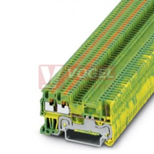 PT 1,5/S-TWIN/1P-PE svorka řadová pro ochranný vodič, připojení PUSH-IN/Zástrčka, 500V/17,5A, zeleno/žlutá, š=3,5mm (3212374)