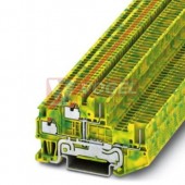 PTTB 1,5/S/2P-PE svorka řadová, 2-patrová ochranného vodiče, PUSH-IN/Zástrčka, zeleno/žlutá, š=3,5mm (3212455)