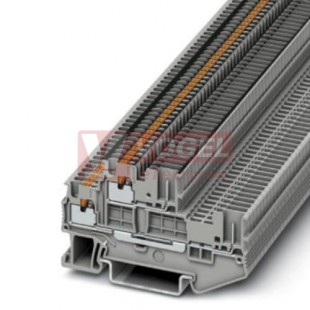 PTTB 1,5/S/2P-PV svorka řadová, 2-patrová s propojením potenciálu, PUSH-IN/Zástrčka, šedá, š=3,5mm (3212468)