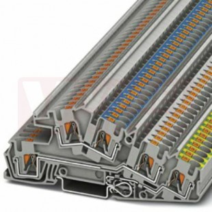 PTI 4-PE/L/N  svorka instalační, 3-patrová, (1xL, 1xN, 1xPE), 32A, barva šedá, horní patro modré, PUSH-IN, š=6,2mm (3214049)
