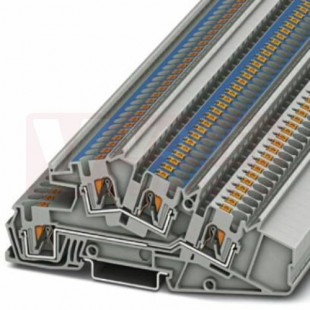 PTI 4-L/N svorka instalační, 2-patrová, (1xL, 1xN), 32A, barva šedá, horní patro modré, PUSH-IN, š=6,2mm (3214051)