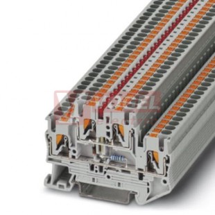 PTTB 2,5-ILA 100 svorka řadová, 2-patrová, 4 přípojky, 500V/0,1A, PUSH-IN, šedá, š=5,2mm (3215042)