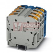 PTPOWER 50-3L/N svorka řadová, blokovaná, 1000V AC/1500V DC, 150A, připojení Power Turn, 8 přípojek, 4 póly, šedá/modrá, š=80mm (3260054)