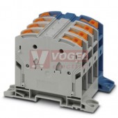 PTPOWER 50-3L/N-F svorka řadová, blokovaná, 1000V AC/1500V DC, 150A, připojení Power Turn, 8 přípojek, 4 póly, šedá/modrá, š=80mm (3260058)