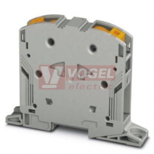 PTPOWER 50-F svorka řadová, blokovaná, 1000V AC/1500V DC, 150A, připojení Power Turn, 2 přípojky, 1 pól, šedá, š=20mm (3260061)