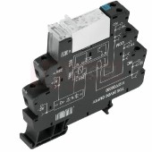 TRZ 24VDC 1NO HC 16A paticové relé TERMSERIE, 1 spínací kontakt, 16A/250VAC AgSnO, LED indikace zelená, test.tlač. NE, patice pružinová, š=12,8mm (1479940000)