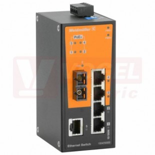 IE-SW-BL06T-1TX-4POE-1SC ethernetový Switch BasicLine, neřízený PoE+, 1+4xRJ45 10/100MBit/s PoE+, 1xSC optický port 10/100MBit/s, 12-57VDC, IP30, š 50mm, -40°C..75°C (1504260000)